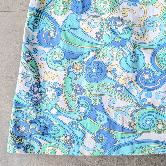 Vintage New York & Company Blue Paisleypais Swirl Halter Neck Mini Dress size 14 - Picture 5 of 8